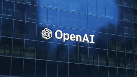 3D-Animation-of-OpenAI-Logo-On-Corporate-Building