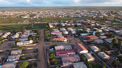 Drone-video-of-Emganwini-high-density-suburb-township-in-Bulawayo,-Zimbabwe