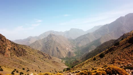 Timelapse-video-from-Morocco,-Atlas-Mountains,-stunning-view-with-Imlil-in-the-background