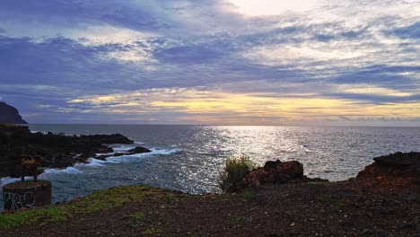 Static-Shot-Of-Tenerife-Island-After-Sunset-Time,-Canary-Islands,-Spain