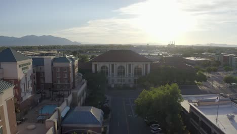 Aerial-view-of-the-Rio-Grande-Plaza-in-Salt-Lake-City,-Utah
