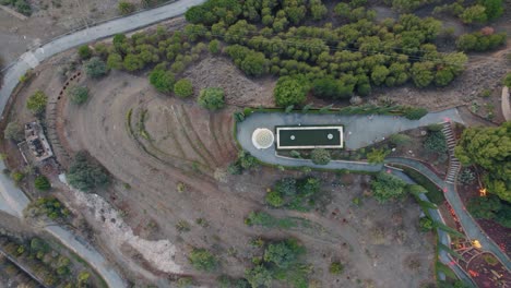 Top-down-aerial-view-of-Jardin-Botanico-in-Spain