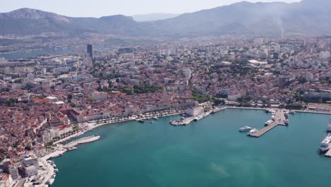 A-fantastic-shot-in-flight-from-a-drone-over-the-Mediterranean-city-of-Split
