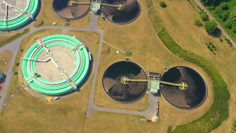 Aerial-view-of-modern-water-cleaning-facility-at-urban-wastewater-treatment-plant