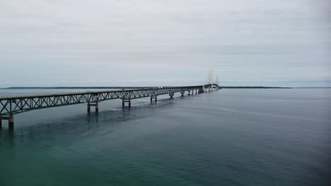 Aerial-Mackinac-Bridge-Over-Water-Shot