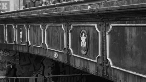 Closeup-Detail-Of-Footbridge-Over-Regent's-Canal-In-London,-UK