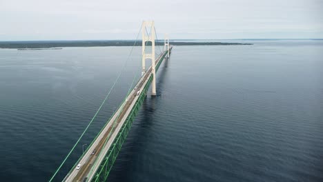 Aerial-Pan-of-Mackinac-Bridge-Michigan