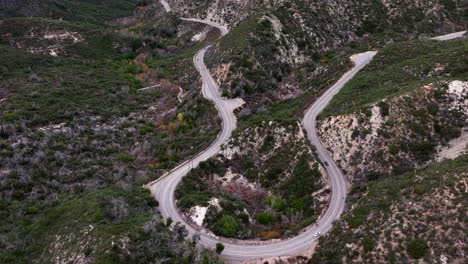 A-hairpin-turn-on-Angeles-Crest-Highway-is-fun-for-a-joyride-in-the-San-Gabriel-Mountains---aerial-view