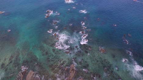 Tilt-Up-Shot-From-Green-Land-Unveiling-Stunning-Blue-Ocean-Landscape,-Trevallyn,-Australia