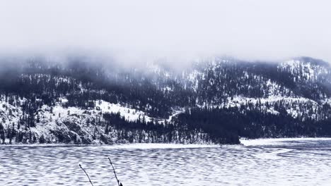 Landscape-telephoto-pan-of-the-mountains-across-Shuswap-Lake-British-Columbia-Canada-4k