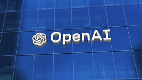 3D-Animation-of-OpenAI-Logo-On-Corporate-Building
