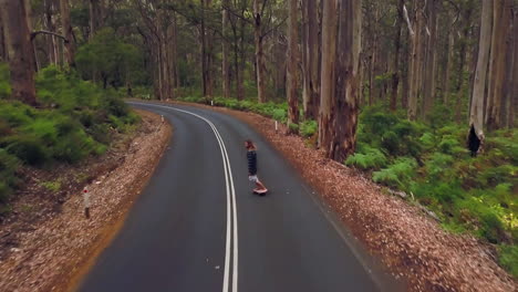 Boranup-Forest-Drive-Skateboarding-through-the-forest-Drone-By-Taylor-Brant-Film