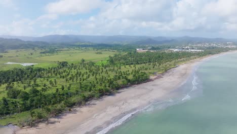 Beautiful-empty-sandy-beach-of-playa-Bahia-Esmeralda,-Miches-in-Dominican-Republic