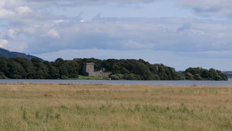 Landscape-of-Loch-Leven-with-a-castle-on-an-island