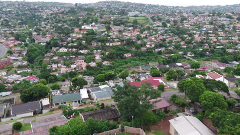 Drone-shot-revealing-informal-shanty-Shack-housing-in-South-Africa