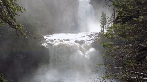 Big-water-flow-in-Storfossen-waterfall-near-Trondheim,-Norway