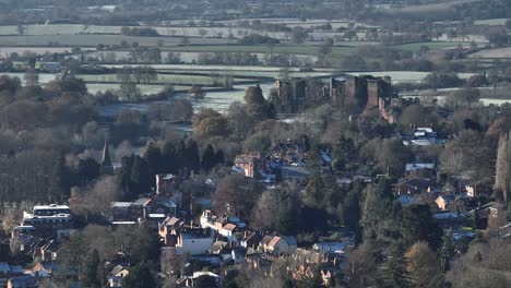 Long-Lens-Landscape-Castle-Warwickshire-UK-Frosty-Winter-Kenilworth-Aerial