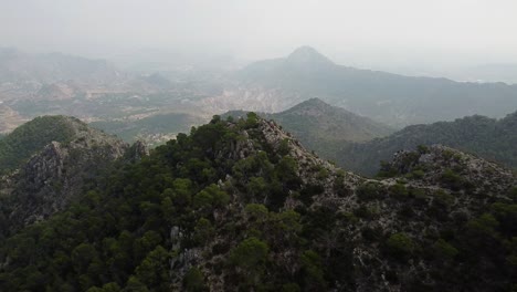 Aerial-view-of-the-mountains-in-Ricote,-Spain