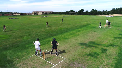 Drone-shot-of-kids-playing-school-cricket-Durban-South-Africa