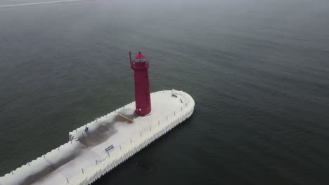 An-icy-lighthouse-walkway-in-Winter