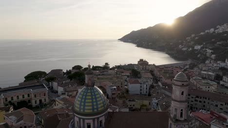 Salerno-Italy-Aerial-over-the-Duomo-at-Sunset