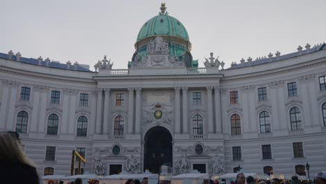 Tourist-enjoy-the-Christmas-market-in-front-of-the-imperial-palace-in-the-city-center-of-Vienna-on-New-Year's-day-2023