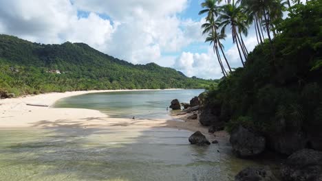 Serene-White-Sand-Beach-Cove-in-a-tropical-Island