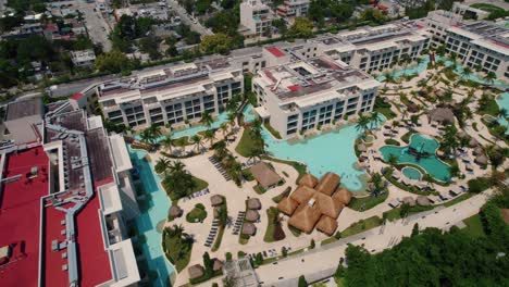 Aerial-view-of-the-5-star-hotel,-Paradisus-Playa-del-Carmen