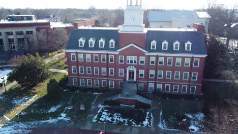 Transylvania-University-campus-in-Lexington,-Kentucky,-aerial-drone-footage