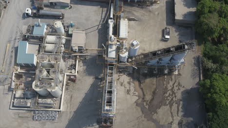 Aerial-drone-shot-of-an-asphalt-production-plant