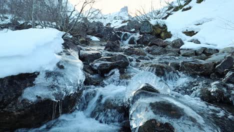 Freezing-mountain-stream-in-the-valley-Venjesdalen-in-Norway