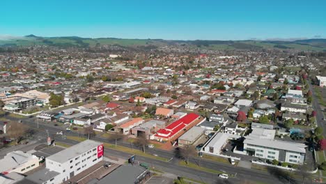 ROTORUA,-NEW-ZEALAND:-Aerial-view-of-Countdown-supermarket-and-car-parking