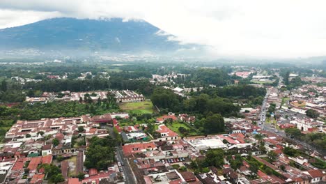 Aerial-view-of-Antigua-Guatemala-in-Guatemala
