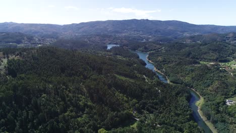 River-in-the-mountains,-Drone-footage-of-river-in-mountains