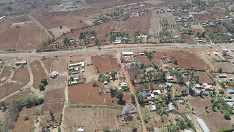 Jib-down-of-farms-next-to-a-busy-road-in-rural-Kenya