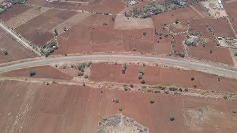Jib-down-of-a-calm-and-quiet-road-in-Kenya