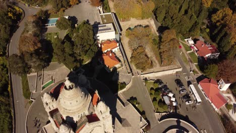 Portugal-Luftaufnahme-Von-Viana-Do-Castelo-Santa-Luzia-Kloster-Christliche-Alte-Kirche-Kathedrale-Spitze-Des-Hügels