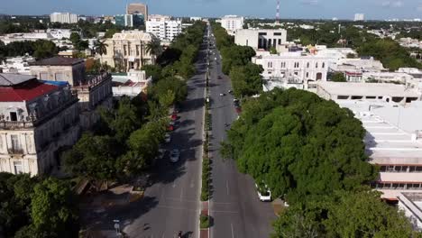 Aerial-View-of-the-Main-Avenue-of-Merida-City-Mexico