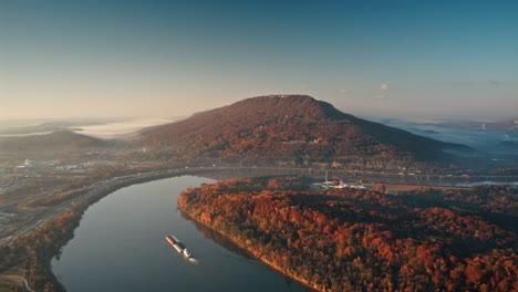 Aerial-timelapse-of-Lookout-Mountain-and-the-Tennessee-River-with-a-barge