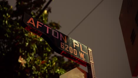 Afton-Place-Straßenschild-In-Hollywood-Ca