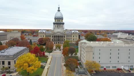 4K-Drone-of-Springfield-Illinois-going-out