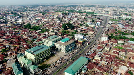 Abeokuta-Town-in-Nigeria's-Ogun-State-in-West-Africa---aerial-establishing-shot-with-pull-back-flyover