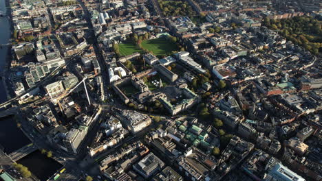 Dublin-Aerial-Cityscape,-Ireland