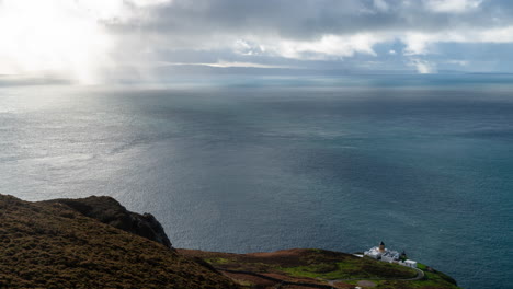 Time-Lapse-on-The-Mull-of-Kintyre-with-a-view-of-the-sea-and-lighthouse