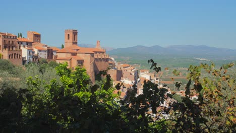 View-Of-Vilafames,-Castellon,-Spain-One-of-Spain's-Most-Beautiful-Villages---wide-shot