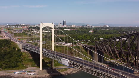 Quebec-bridges-over-st-laurence-river-aerial-view