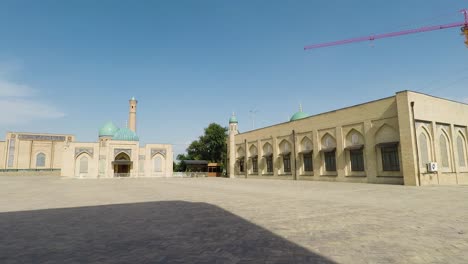 Teleshayakh-Arabic-Mosque-courtyard-in-Tashkent,-capital-of-Uzbekistan