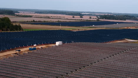 Aerial-view-of-solar-farm-array-located-in-White-County,-Southern-Illinois