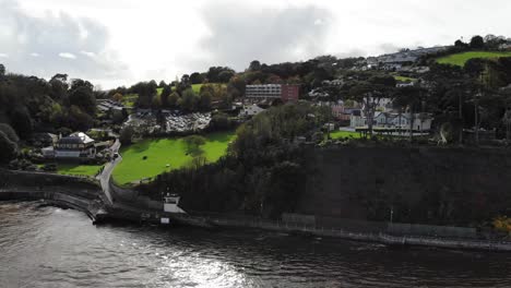 Aerial-panning-right-shot-of-Shaldon-in-Devon-from-the-River-Teign