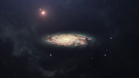 Galaxie-Und-Sterne,-Die-Im-Universum-Schweben